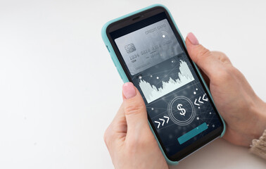 phone with mobile wallet for online shopping.
