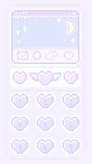 ピクセルアートなパステルゆめかわ携帯壁紙⭐︎