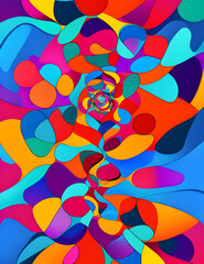 Generated with AI. Abstract bright background with colorful circles,mosaic