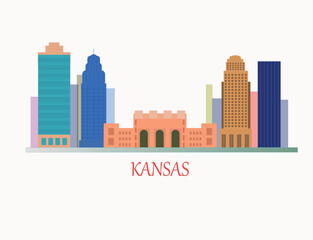 Fototapeta premium Kansas city skyline vector