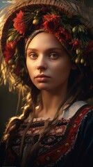 Painting of the woman. Beautiful illustration picture. Generative AI