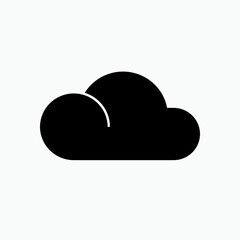 Cloud Icon. Presented in Glyph Style. Universal Interface Element, Sign and Symbol - Vector