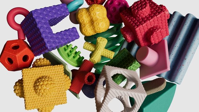 Abstract Bumpy Plastic Thingies Composition No..01.