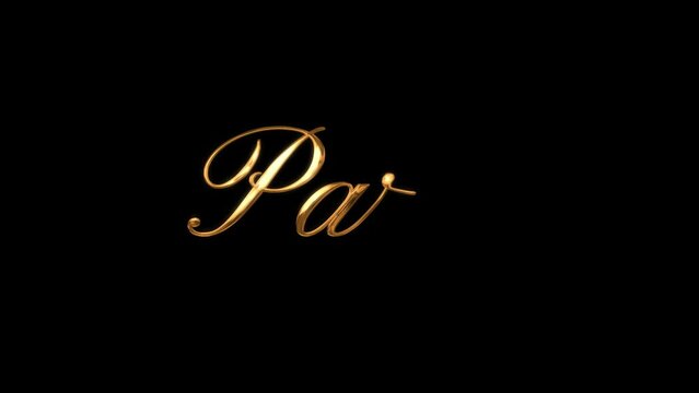 Paris - Lettering Animation With Gold Ink Drop and Black Background.
Great for greeting videos, opening video, Bumper, cinema, digital video, media publishing, film, short movie, etc
