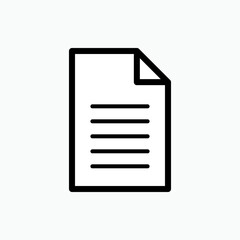 Paper Icon. Document or Contract, Printing Element Symbol - Vector