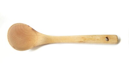 Wooden spatula and cooking spoons. Utensils for the kitchen prepare to cooking food isolated on white background