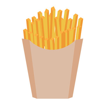 french fries in packaging icon vector illustration symbol