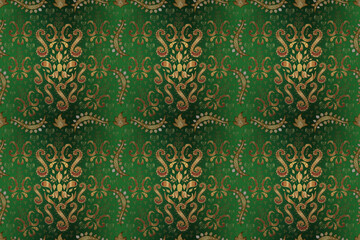 Seamless pattern with interesting doodles on colorfil background. Pano. Raster illustration.