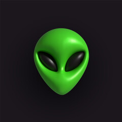 Inflatable Alien. Inflated 3D element with the plasticine effect. Vector illustration