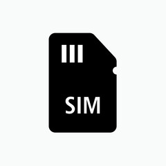 Sim Card Icon - Vector Sign and Symbol for Design, Presentation, Website or Apps Elements.   