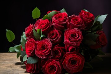 Bouquet of red roses generated by AI