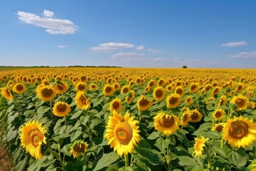 Fototapeta premium Field with sunflowers generated by AI