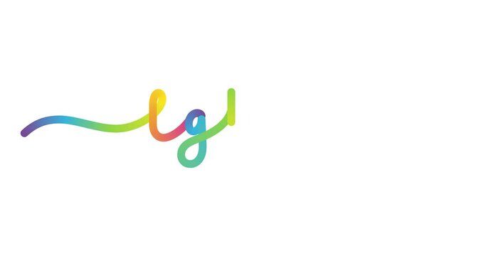 LGBTQI animated monoline calligraphy banner with colorful gradient