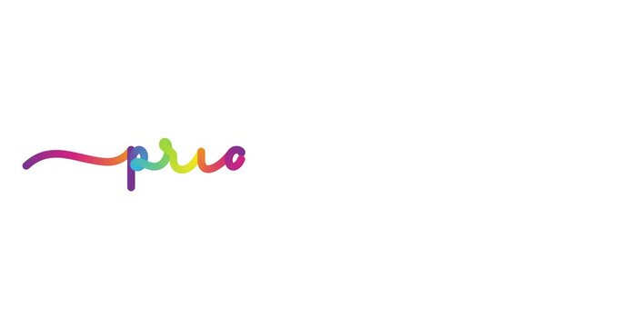 PRIDE MONTH animated monoline calligraphy banner with colorful gradient