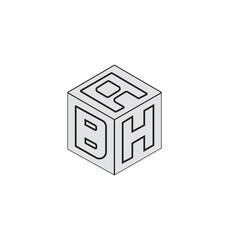 This is the vector cube front logo with white background.