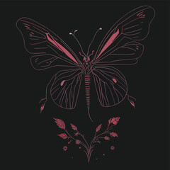 Plakat butterfly on black