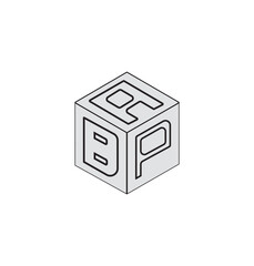 This is the vector cube front logo with white background.