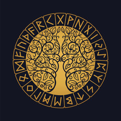 Tree of Life , Yggdrasil vector	
