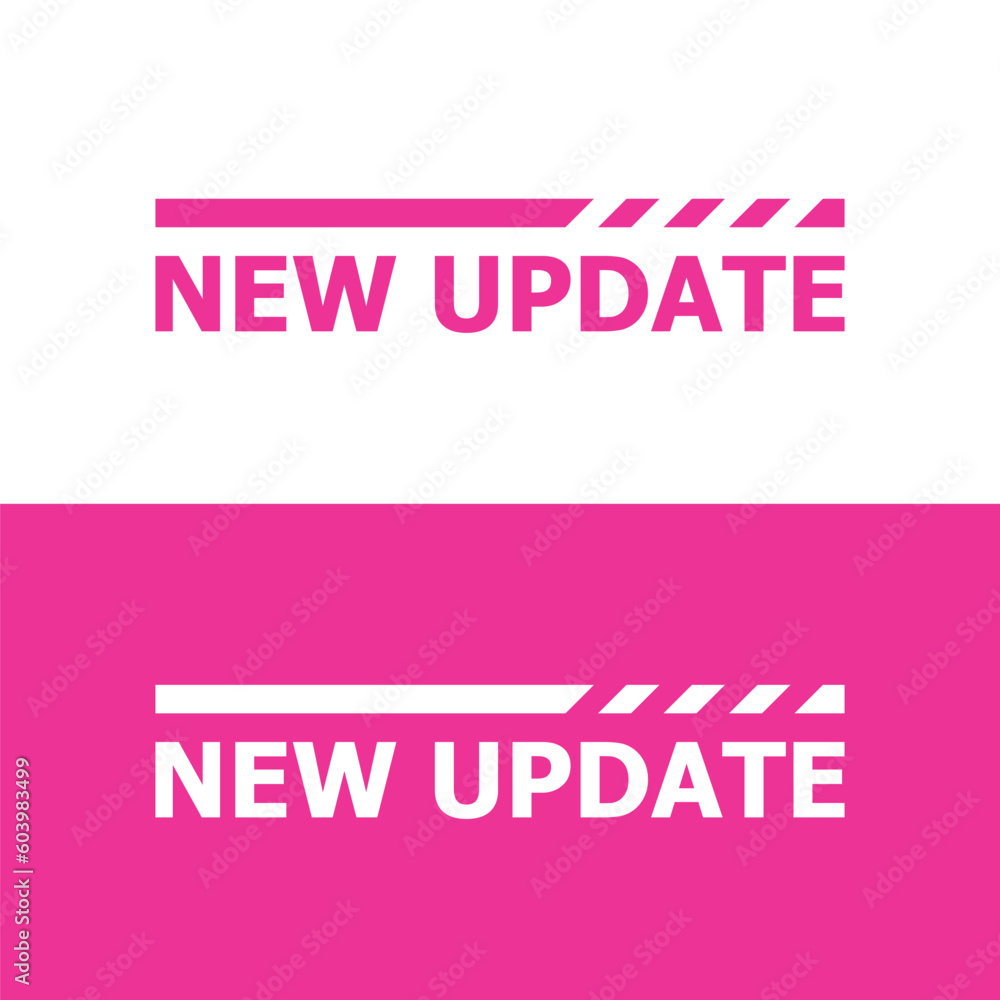 Poster round label set with text new update. eps 10
