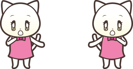 驚いた顔でこちらを見る猫