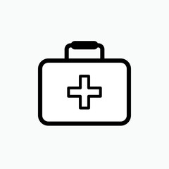 Fototapeta premium Medical Kit Icon. Doctor Equipment, Paramedic Bag Symbol for Design, Presentation, Website or Apps Elements – Vector