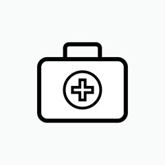 Medical Kit Icon. Doctor Equipment, Paramedic Bag Symbol  for Design, Presentation, Website or Apps Elements – Vector