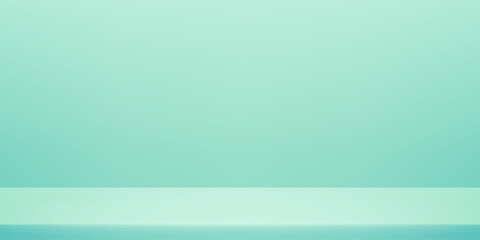 Fototapeta premium Mint green color studio background. Space for selling products on the website. Template mock up for display of product. Vector illustration.