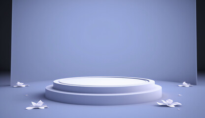 A blooming violet podium symbolizes resilience and beauty.