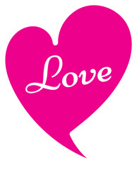 Cute pink heart illustration design. Romantic vector graphics for your project