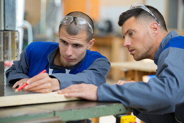 hardworking craftsman working at the workbench