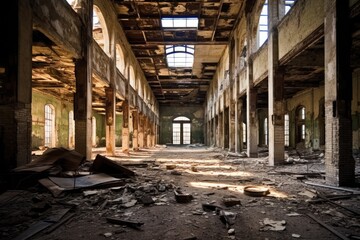 Fototapeta premium ruined building after catastrophic