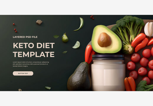 Delicious Food Spread with A Variety Of Vegetables and Jars on A Table, Complete with Knife and fork and Cutting Board - Stock Photo Keto Diet, Zero Carbs, Mockup, Template Generative AI
