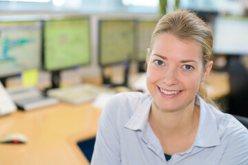 a female public monitoring worker
