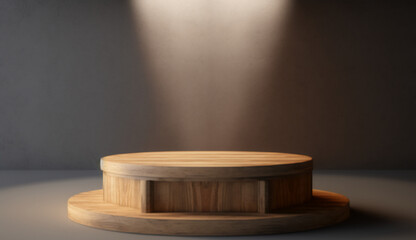 An illustration captures the essence of a wooden podium, emanating rustic charm