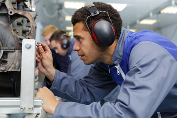 young man with ear protection