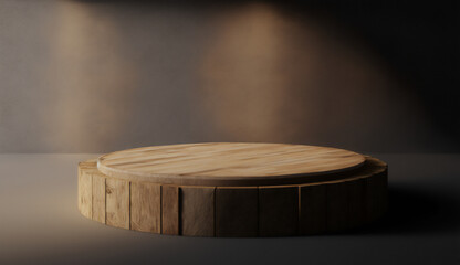 Illustration depicts a classic wooden podium, embodying simplicity and elegance