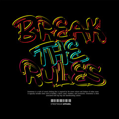 Urban Style Design Aesthetics, Casual Fashion, Streetwear, Typography. for screen printing t-shirts, jackets.