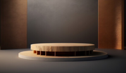 Wooden pedestal radiates simplicity and understated beauty