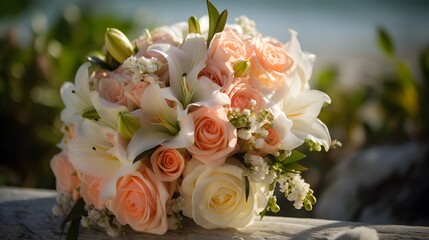 Generative AI. Bridal bouquet

