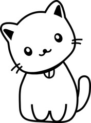 Cat Line Art Doodle Illustration