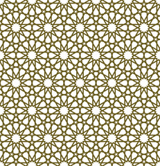 Seamless geometric ornament based on traditional islamic art.Brown color lines. For fabric,textile,cover,wrapping paper,background and lasercutting.