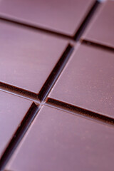 Macro of chocolate. Top view