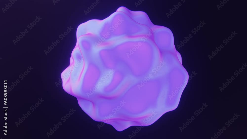 Poster abstract 3d background morphing pulsating liquid metal blob fluid shape. bright holographic colors i