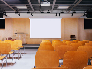 Blank screen with seats indoor meeting room Business seminar Event