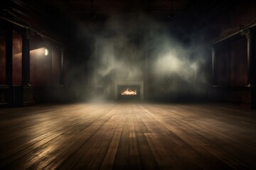 Empty Studio with Smoke and Lights for Showcasing a Product Generative AI 