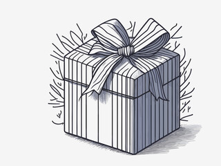 white gift box with ribbon icon vector