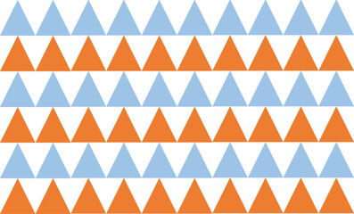 Vintage theme orange and blue seamless pattern with triangles, repeat style, replete image design for fabric printing
