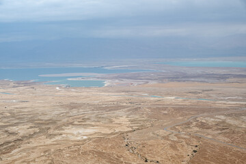 Dead Sea and Judaean Desert view, Southern District, Israel.