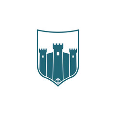 Castle shield icon isolated on transparent background
