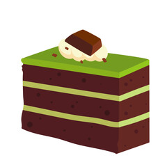 Sweets Food Hand Drawn_Chocolate cake slice